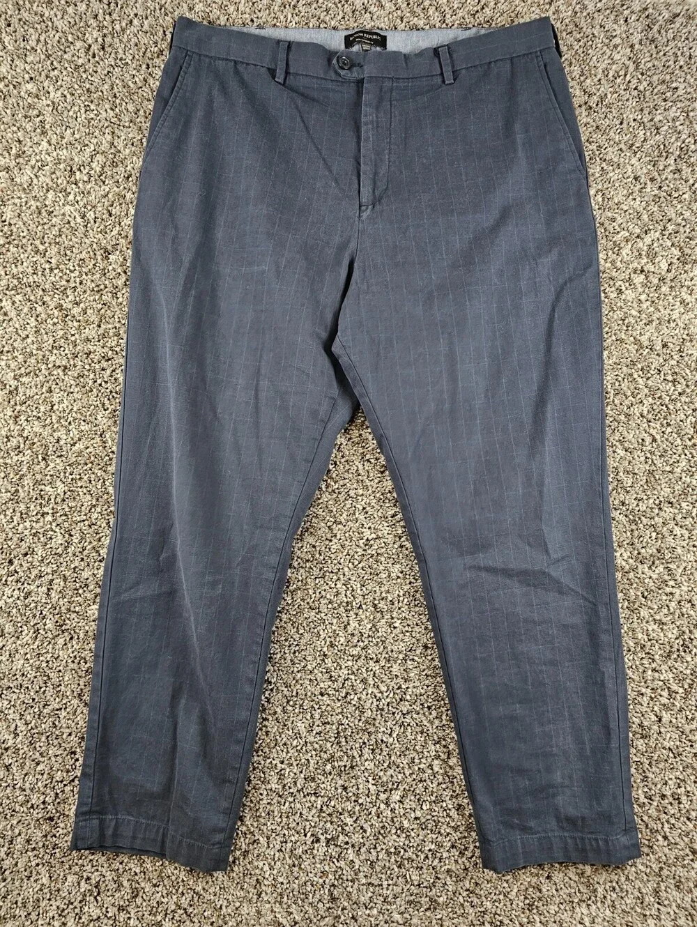 Banana Republic Mens Sz 38x32 Slim Tapered Fit Dress Pants Blue Plaid